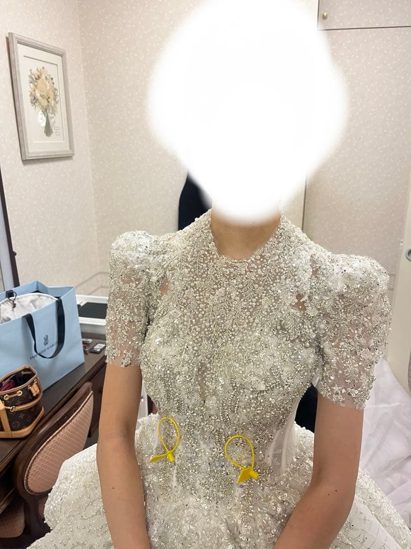 韓国　ウェディングドレス　グリッター