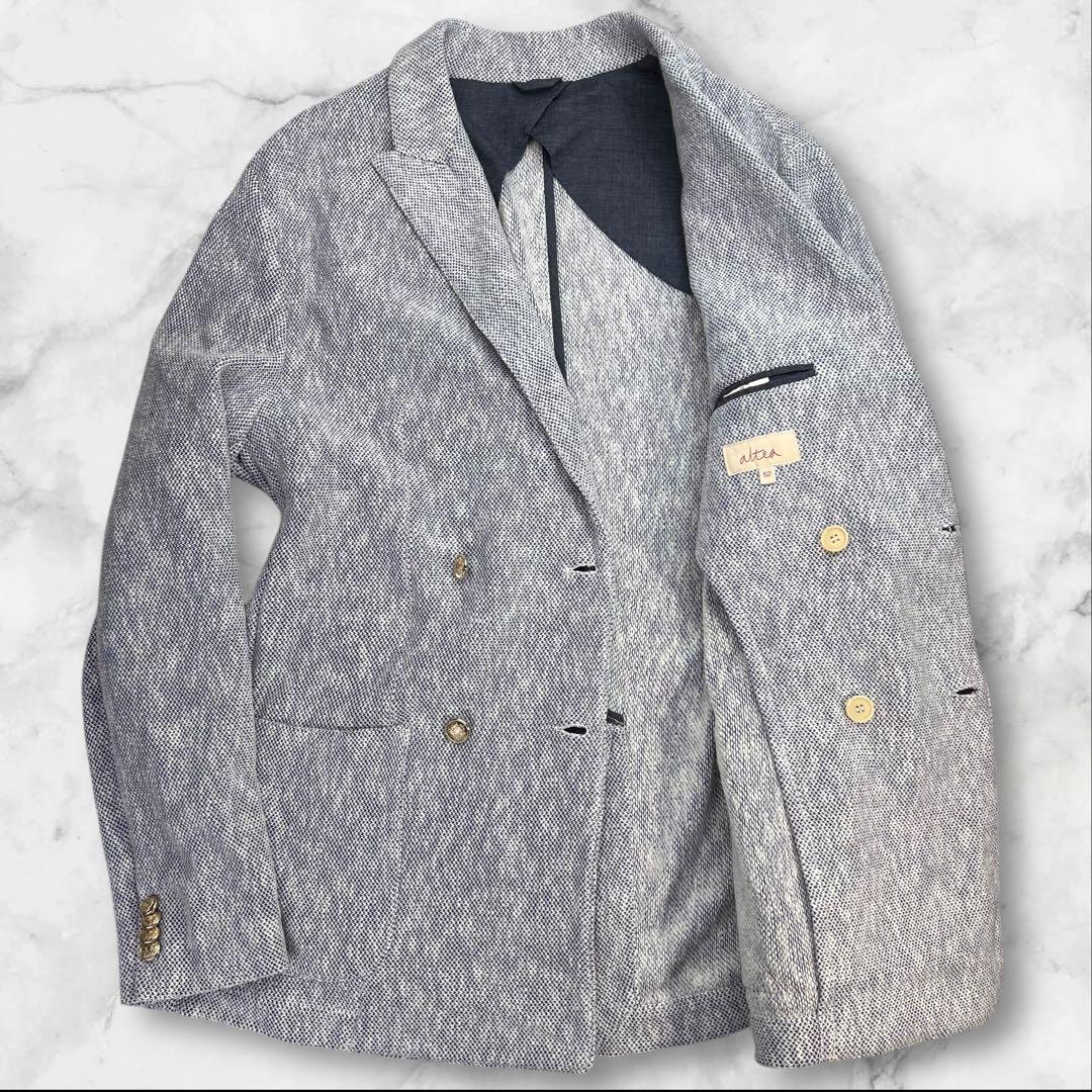 定価約8万 極美品 altea 金釦 4Bダブルプレストテーラードジャケット52