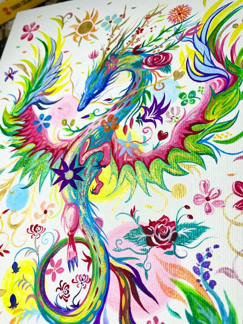 幻の花龍⑤ アクリル画 開運絵画 龍神 龍ノツカイ