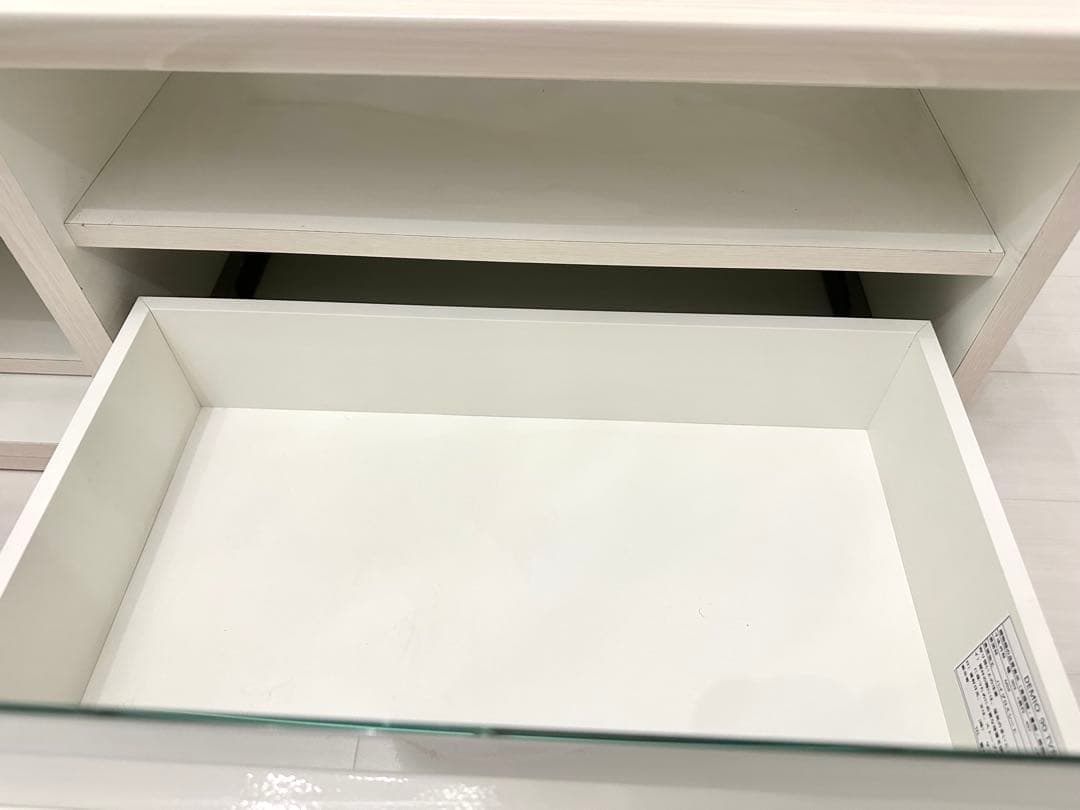 木下家具 テレビ台 テレビボード 90cm DEMIO ホワイト 白木目柄