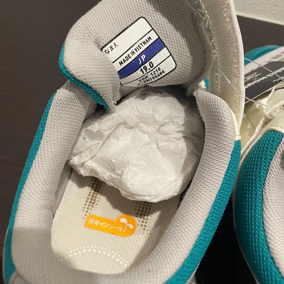 ミキハウス× ミズノDoubleB キッズスニーカー 19cm グリーン