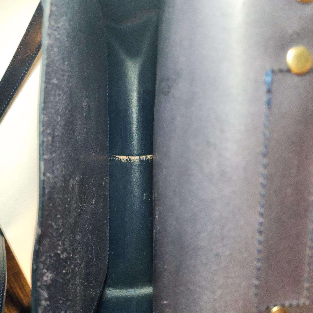 【値下げ】GLEN ネイビー 13インチサイズ、サッチェルバッグ