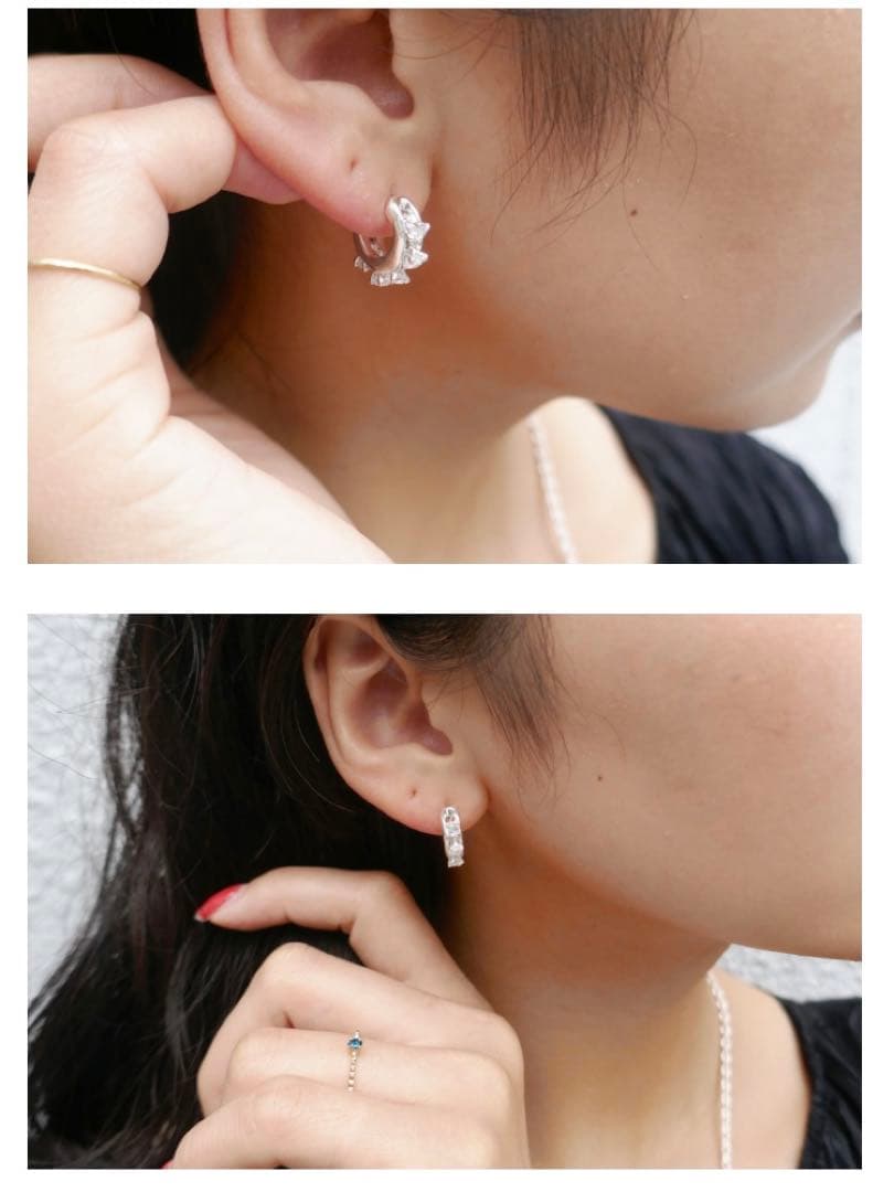 e.m. イーエム★ジルコニアフープピアス　片耳用