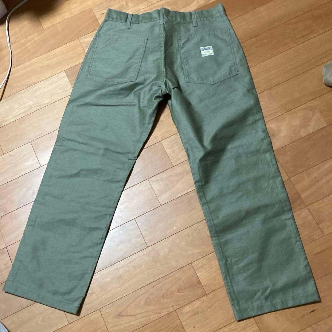 児島ジーンズ　ベ−シックベイカーパンツW38 オリーブグリーン