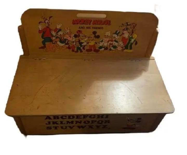 ディズニー　キャラクター　レトロ　木箱　おもちゃ箱