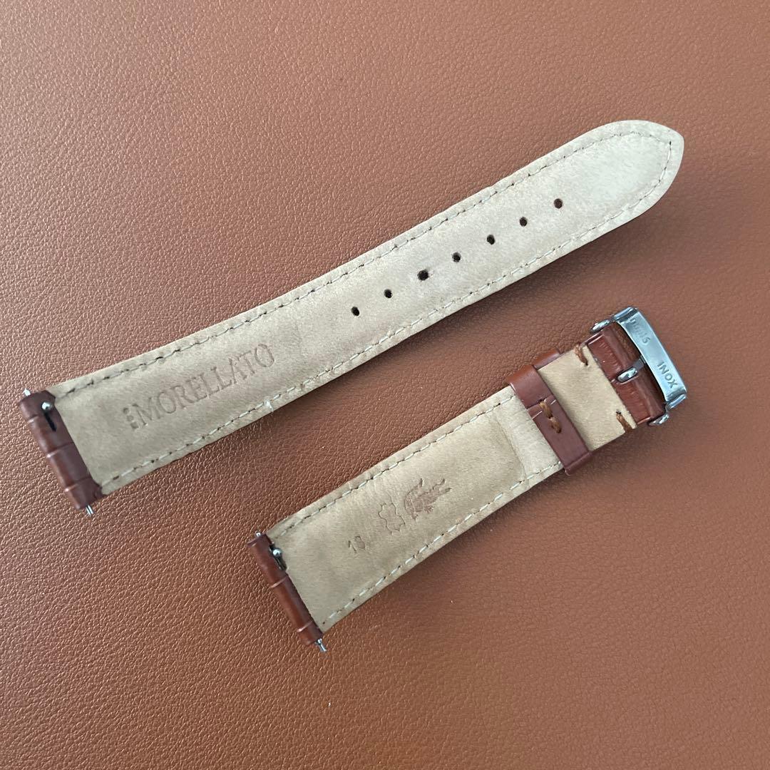 18mm時計ベルト　モレラート茶色アリゲーター竹斑