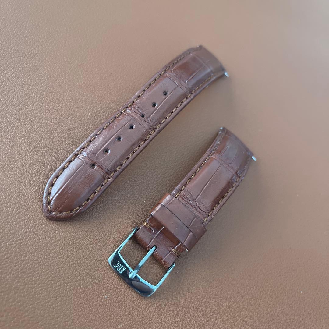18mm時計ベルト　モレラート茶色アリゲーター竹斑