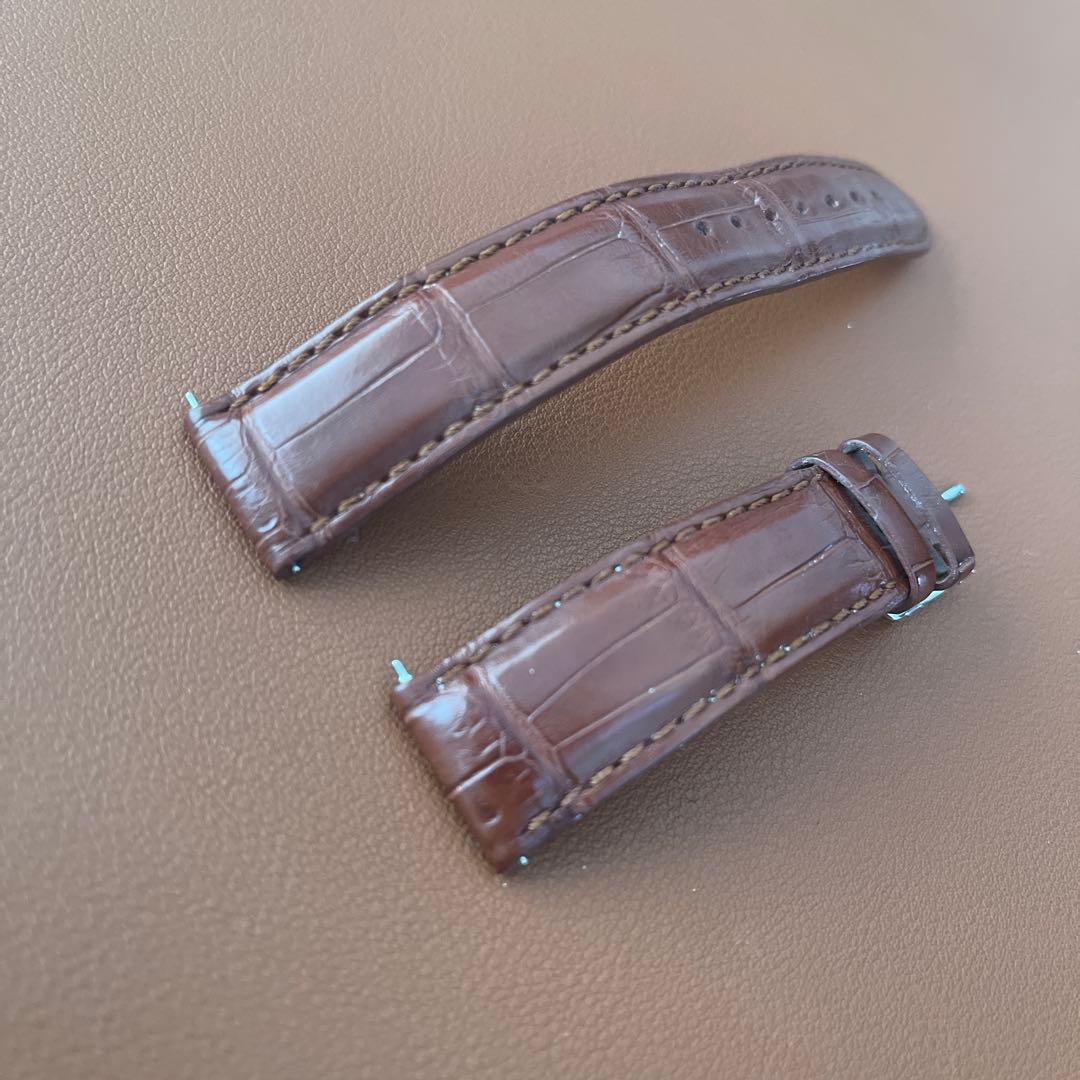 18mm時計ベルト　モレラート茶色アリゲーター竹斑