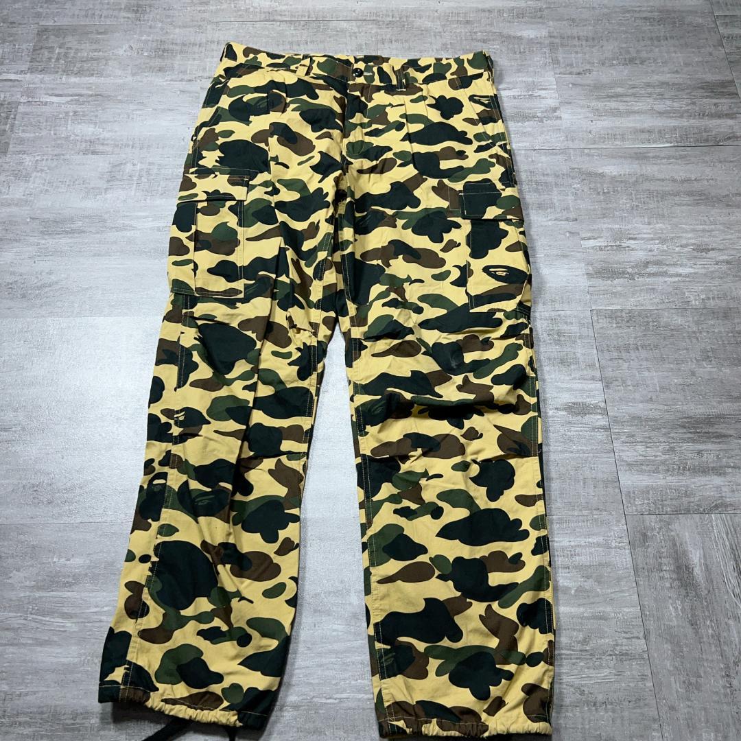 美品 A BATHING APE エイプ 1st カモ カーゴパンツ XL ミリ