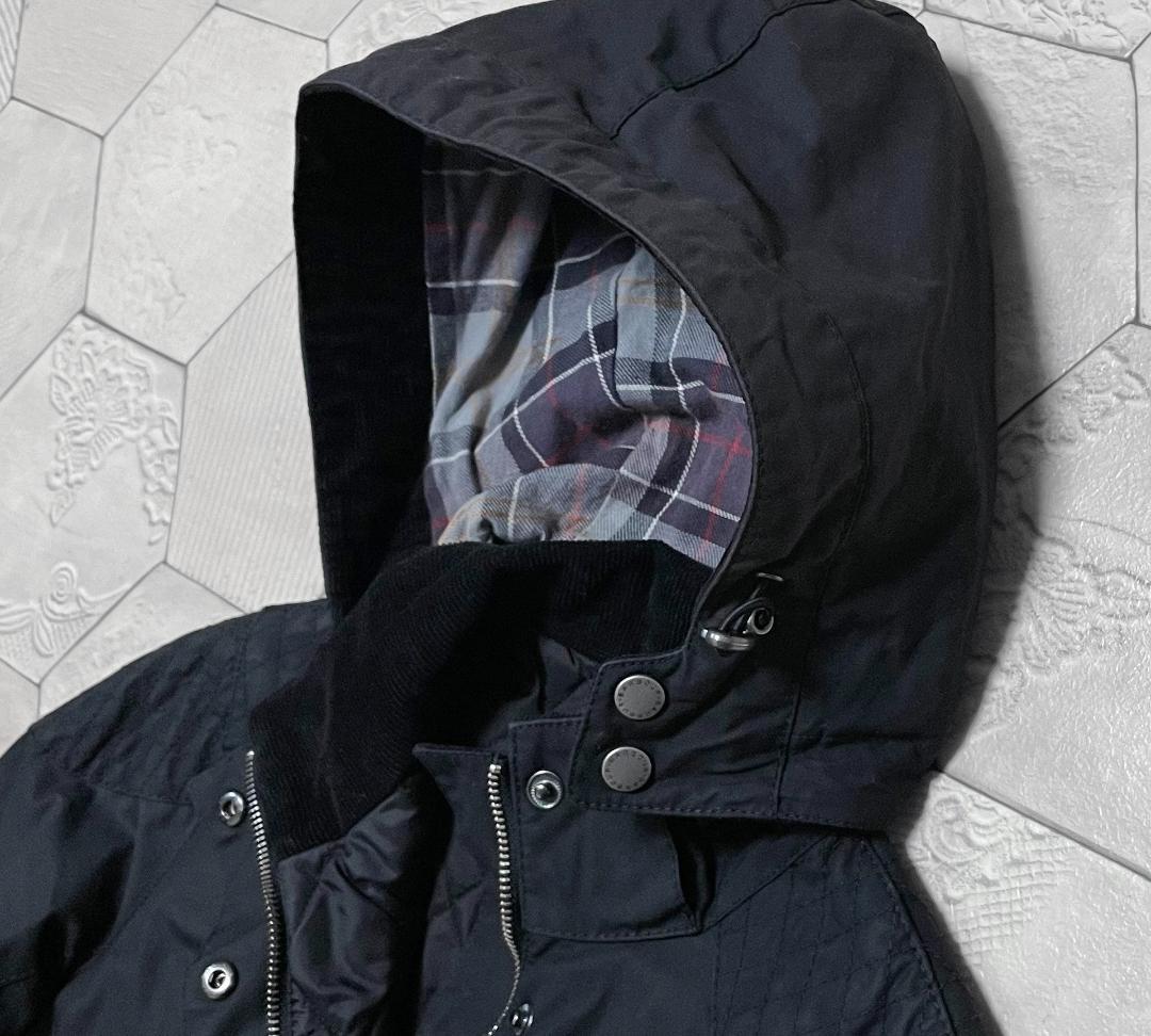 日本未発売 バブアー【BARBOUR】フード付きワックスコットンジャケット 黒L