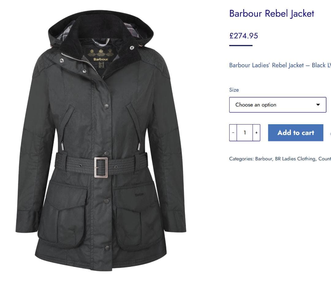 日本未発売 バブアー【BARBOUR】フード付きワックスコットンジャケット 黒L