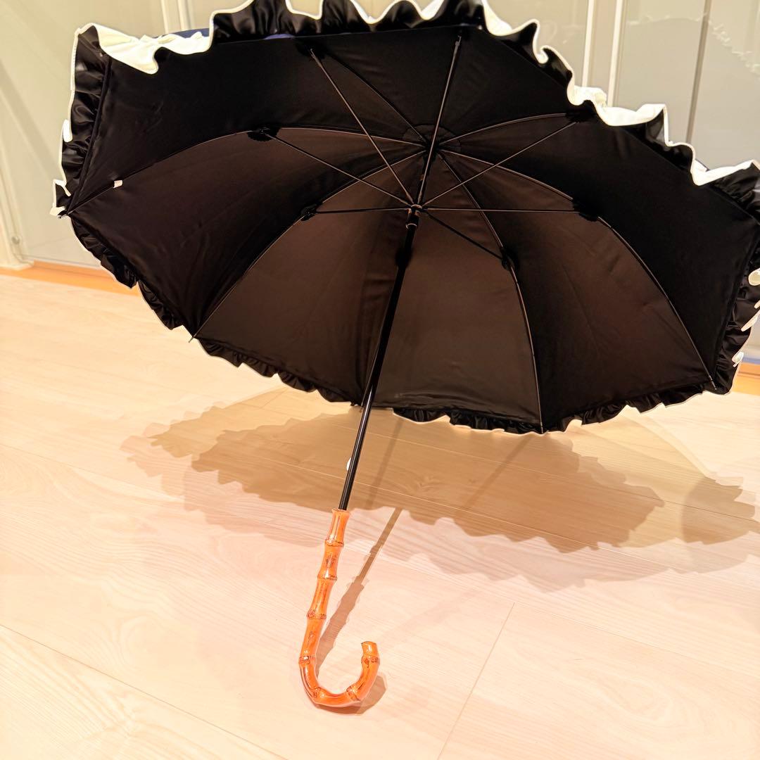 新品未使用 芦屋ロサブラン 日傘 フリル ミドル 55cm 完全遮光