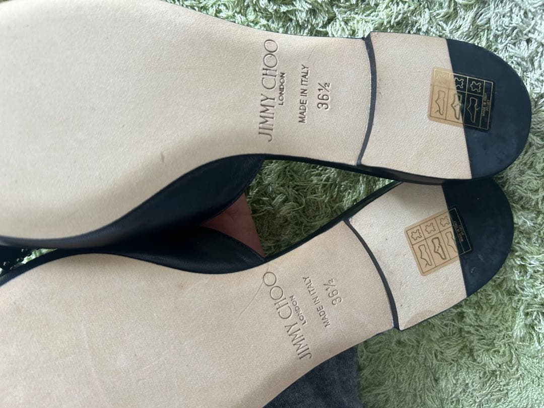 【JIMMY CHOO】リボンミュール 黒 レディース 靴