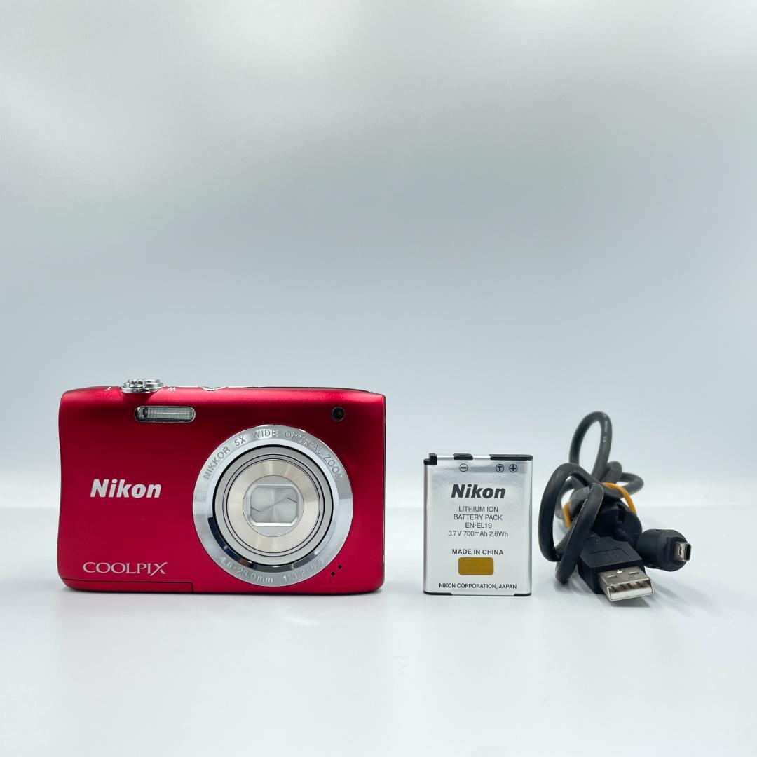【動作品・転送特典無料あり】Nikon coolpix S2900 RED