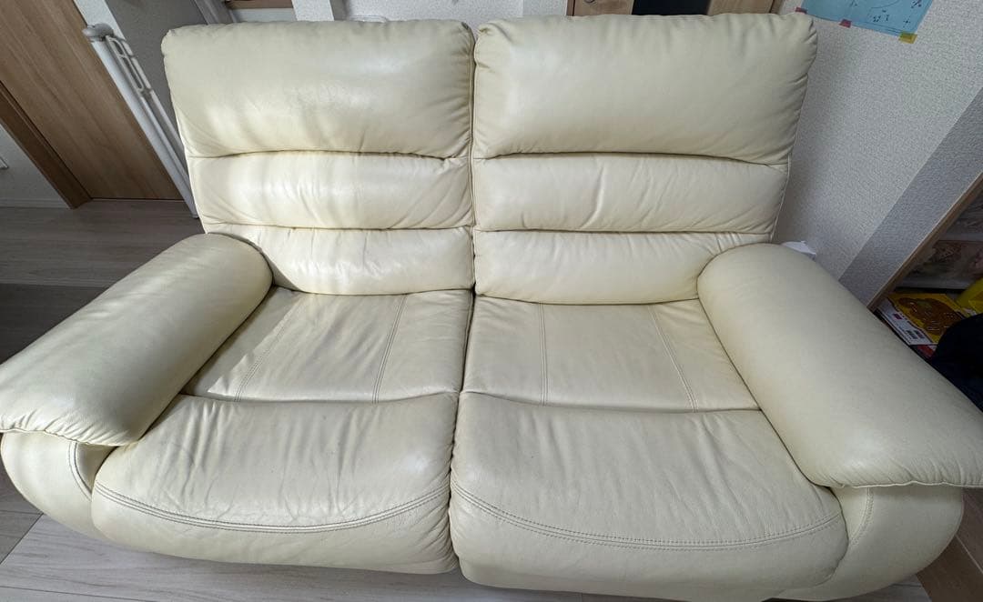 ニトリ　電動ソファ　レザー 2人掛けソファ