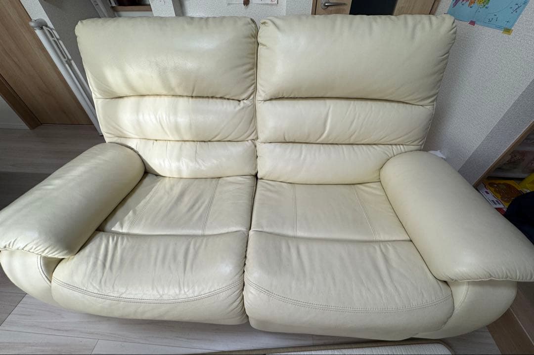 ニトリ　電動ソファ　レザー 2人掛けソファ