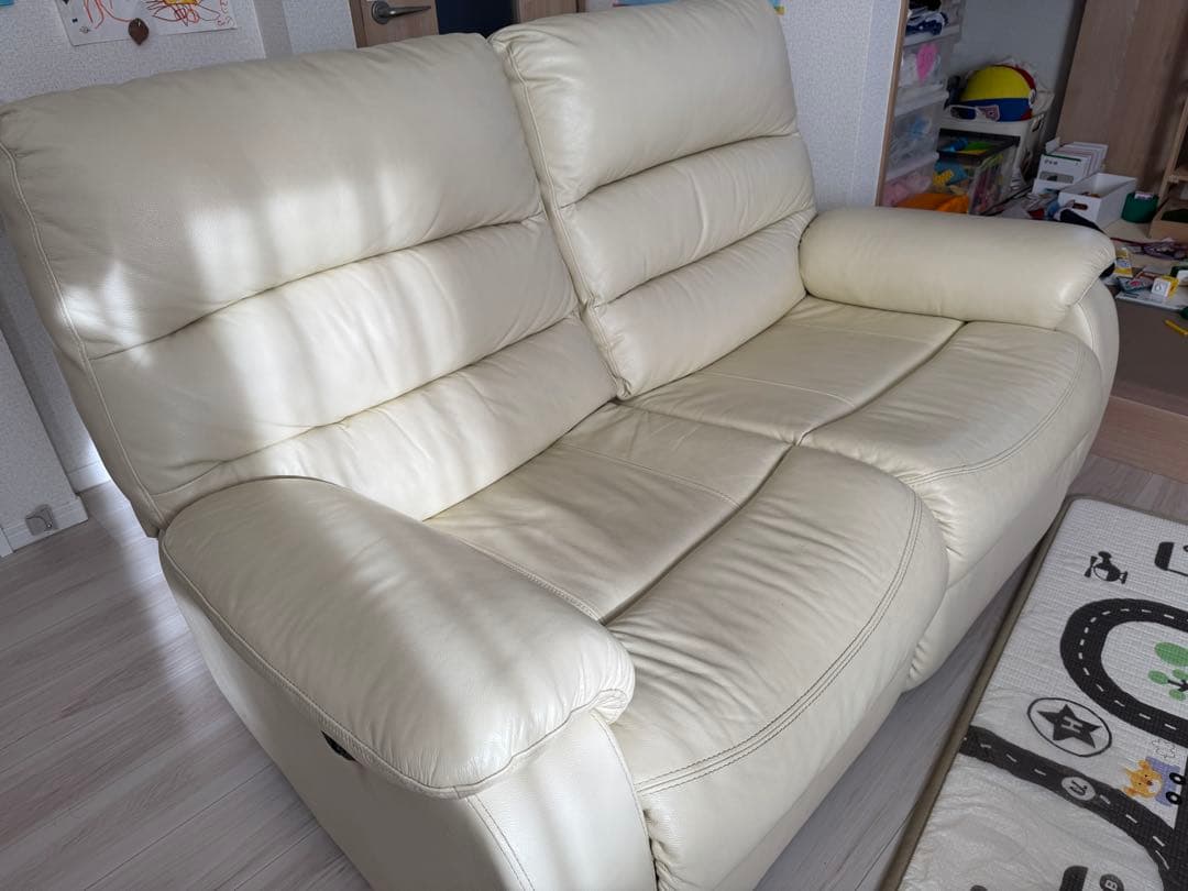 ニトリ　電動ソファ　レザー 2人掛けソファ