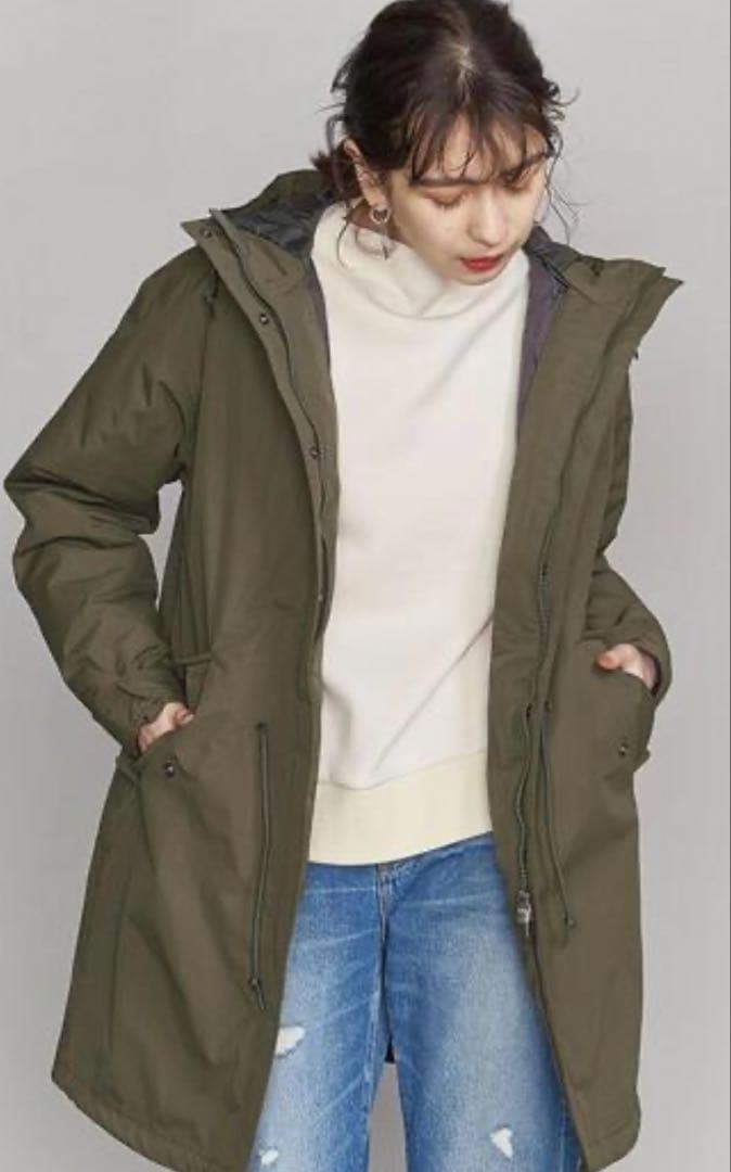 【美品】ノースフェイス フィッシュテール トリクライメットコート カーキM