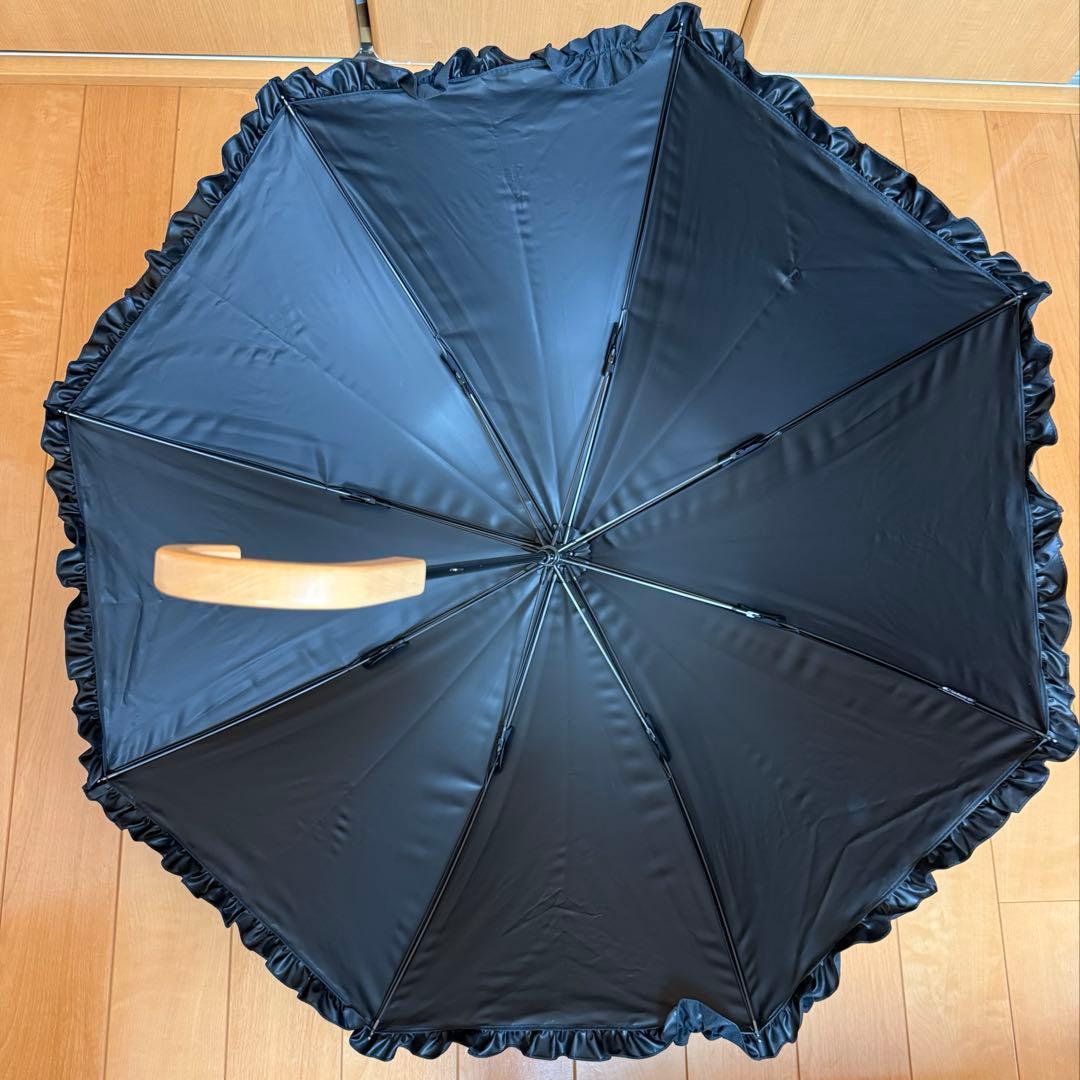 サンバリア100 日傘 フリル ブラック S 長傘