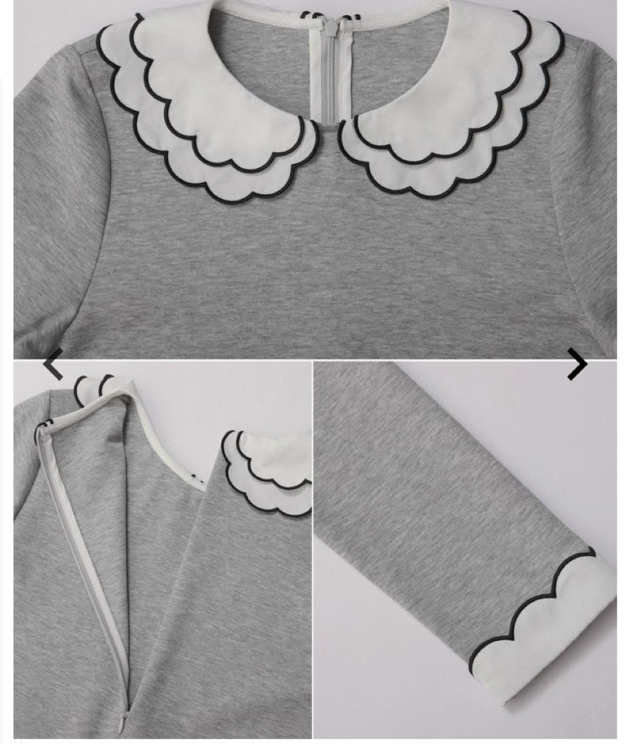 fitmore 新品未使用 刺繍ダブルカラーレイヤードロングスリーブトップス