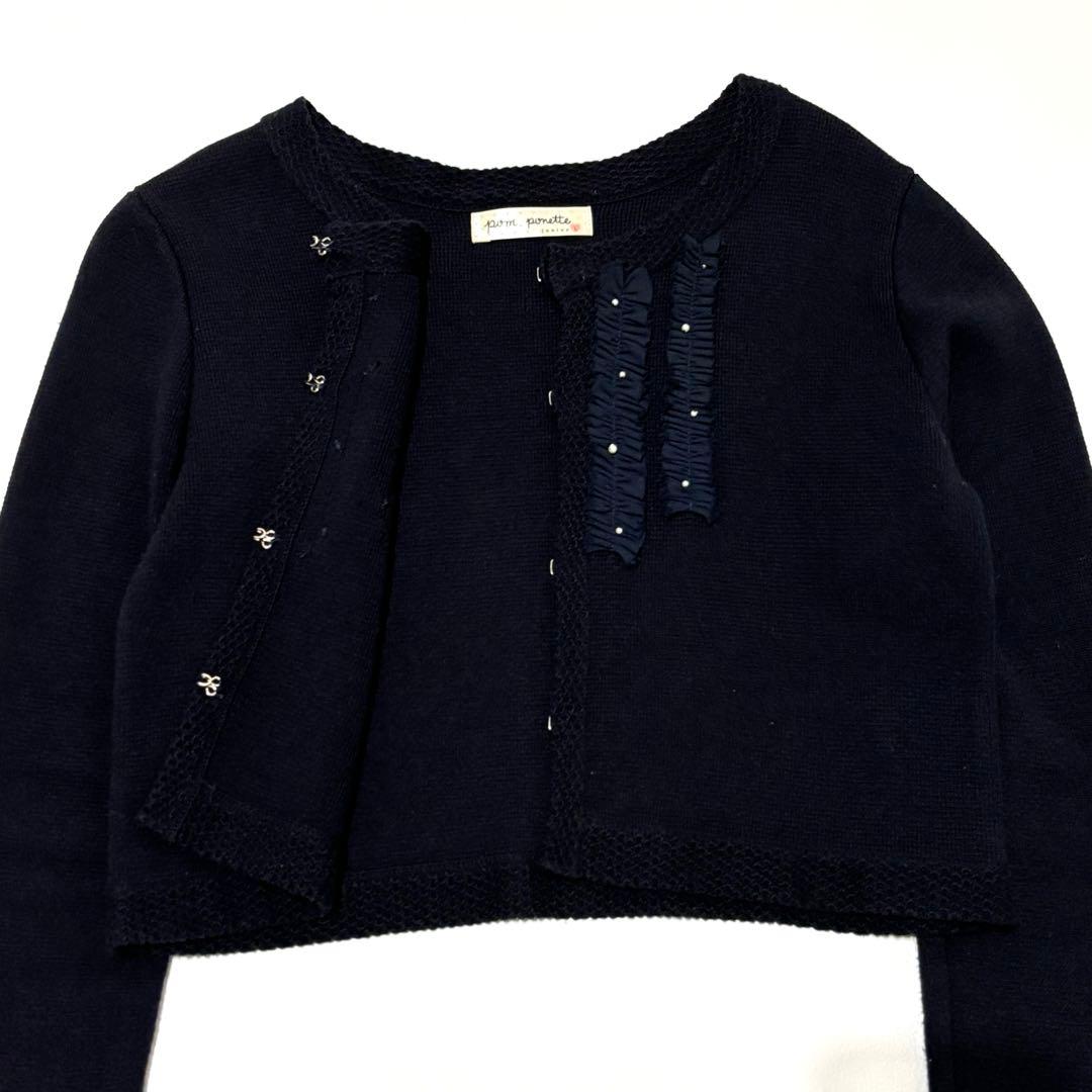 定価￼￼￼￼5万　極美品✨ポンポネットジュニア　総レースワンピース　紺色　160