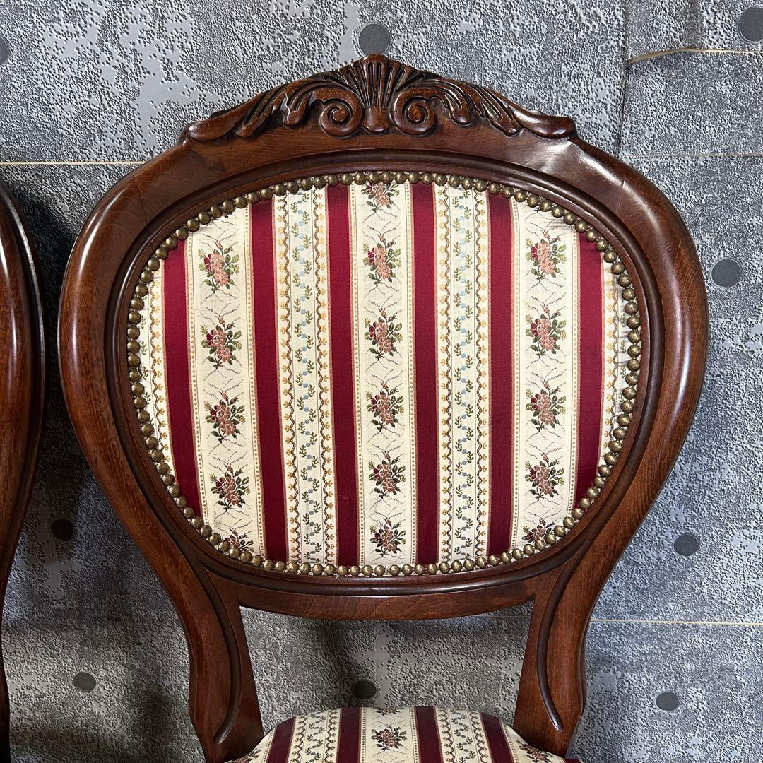 わらびもちこ꧁イタリア製꧂サロンチェア ダイニング ヨーロッパ 鋲打ち