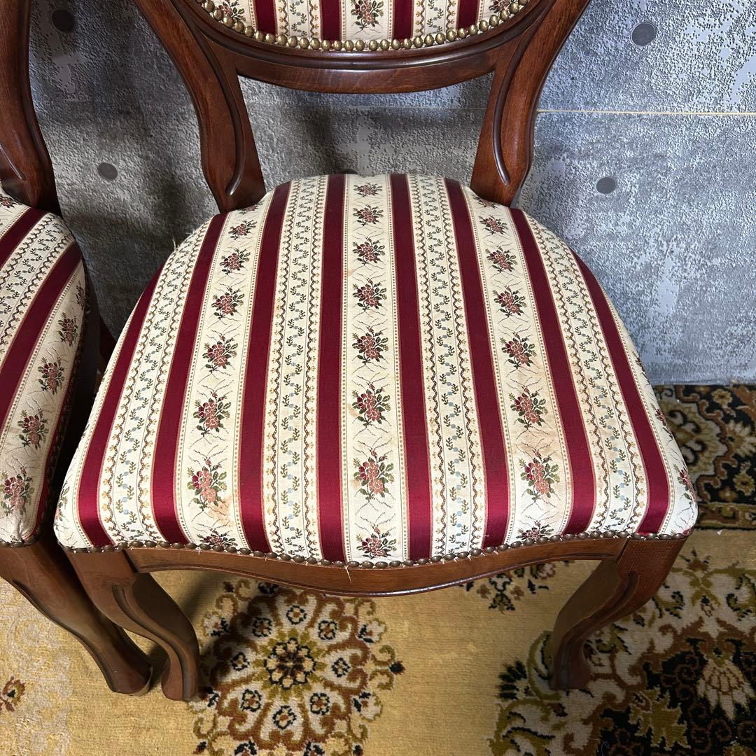 わらびもちこ꧁イタリア製꧂サロンチェア ダイニング ヨーロッパ 鋲打ち