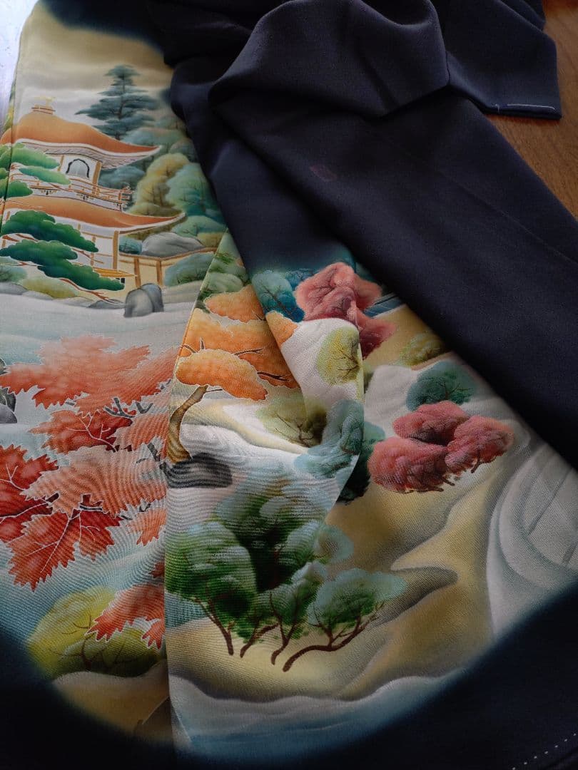 ぶ*ん様 【未使用正絹黒留袖】ロングワンピース4点セット　作家物　L〜LL