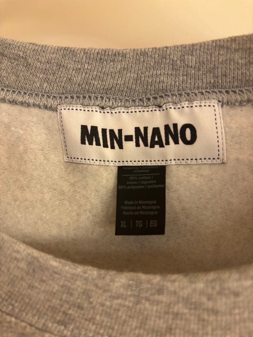 美品 WAKE MINNANO Logo Crewneck SW グレーXL
