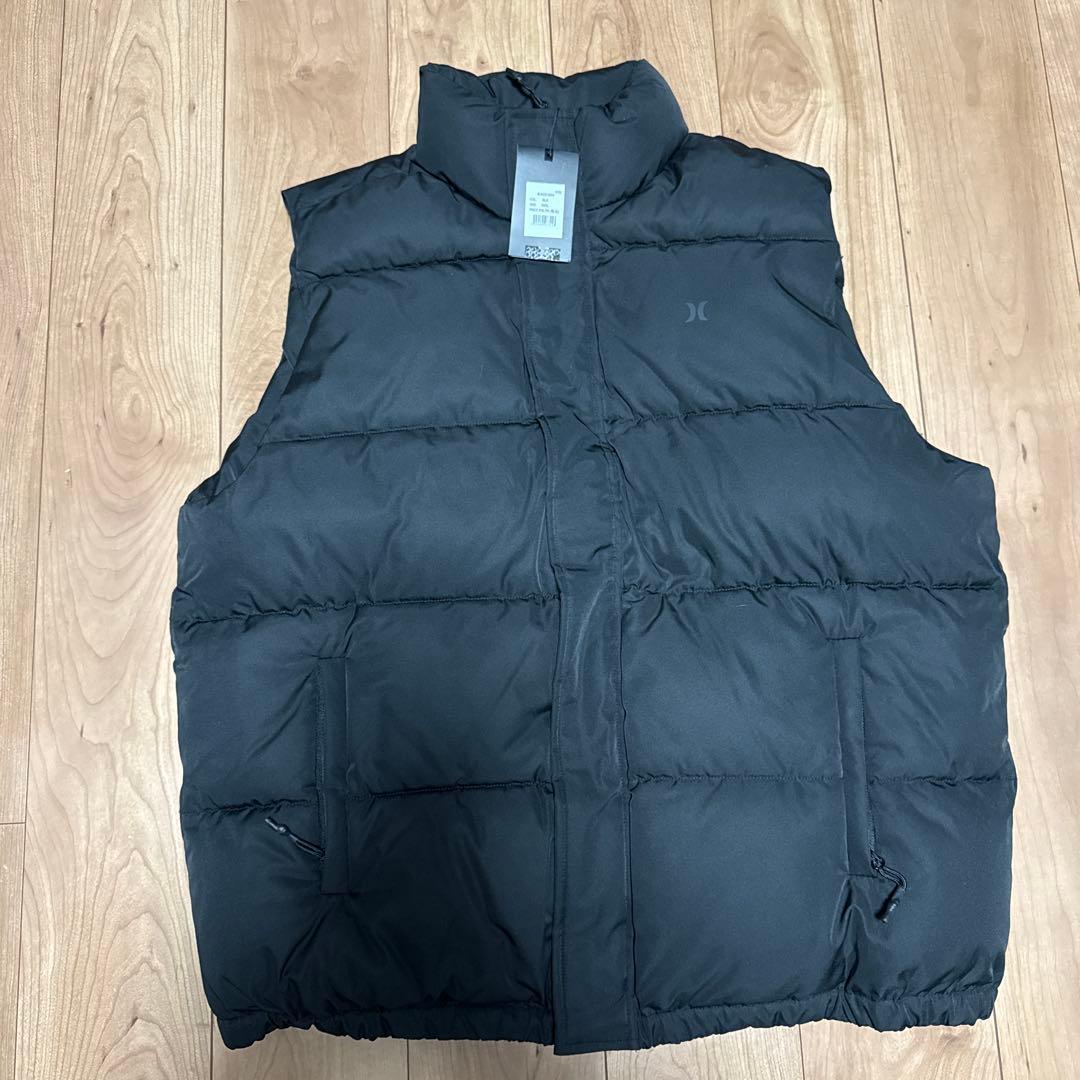 Hurley ブラック ダウンベスト XXXL