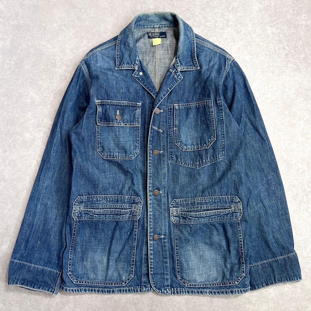 90sポロラルフローレン デニムカバーオール ワークジャケット L相当
