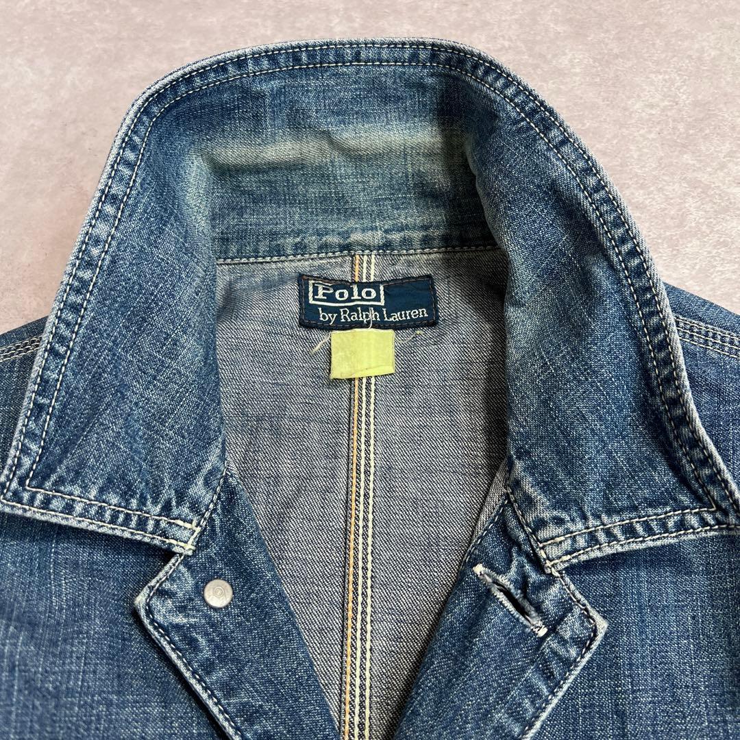 90sポロラルフローレン デニムカバーオール ワークジャケット L相当
