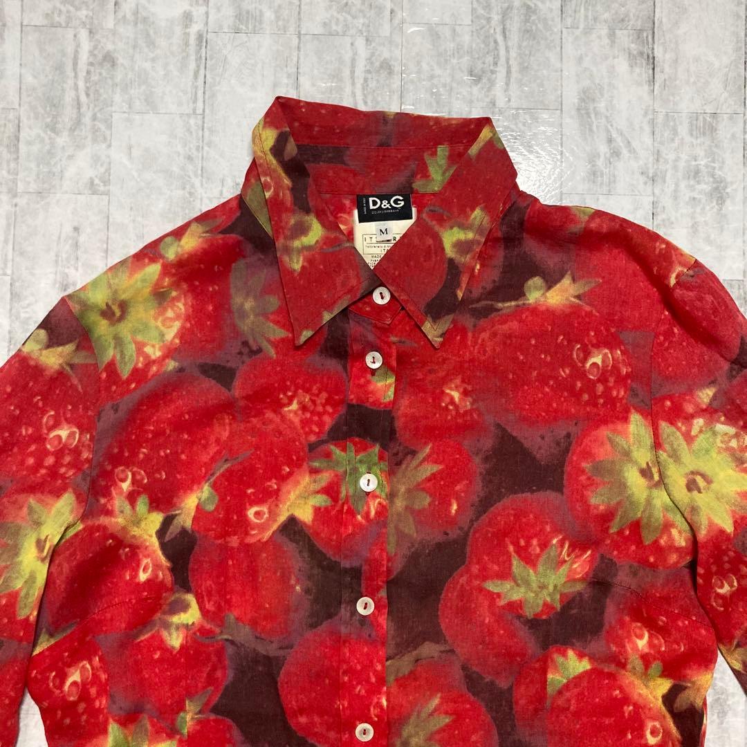 【希少デザイン】　ドルチェアンドガッパーナ D&G 長袖　シャツ　いちご総柄　M