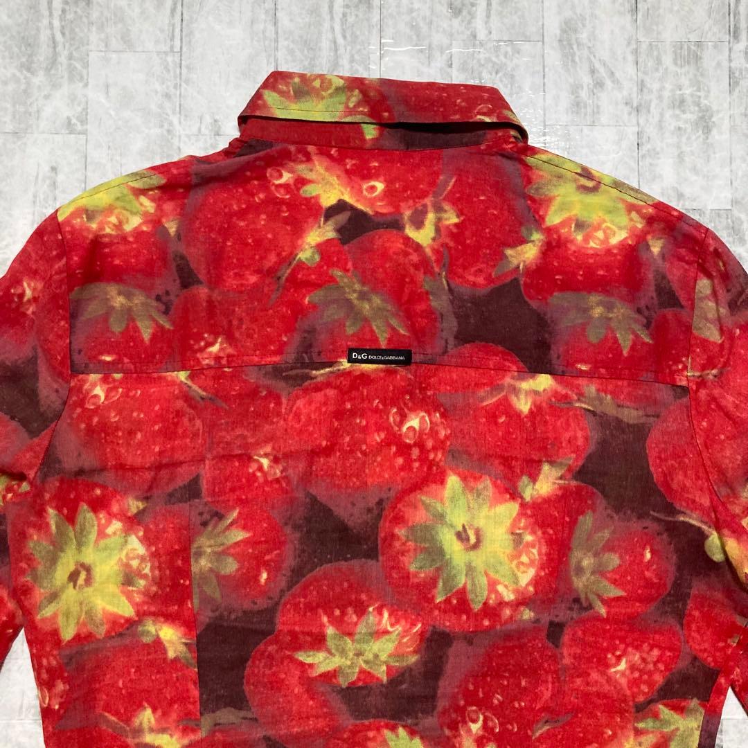 【希少デザイン】　ドルチェアンドガッパーナ D&G 長袖　シャツ　いちご総柄　M