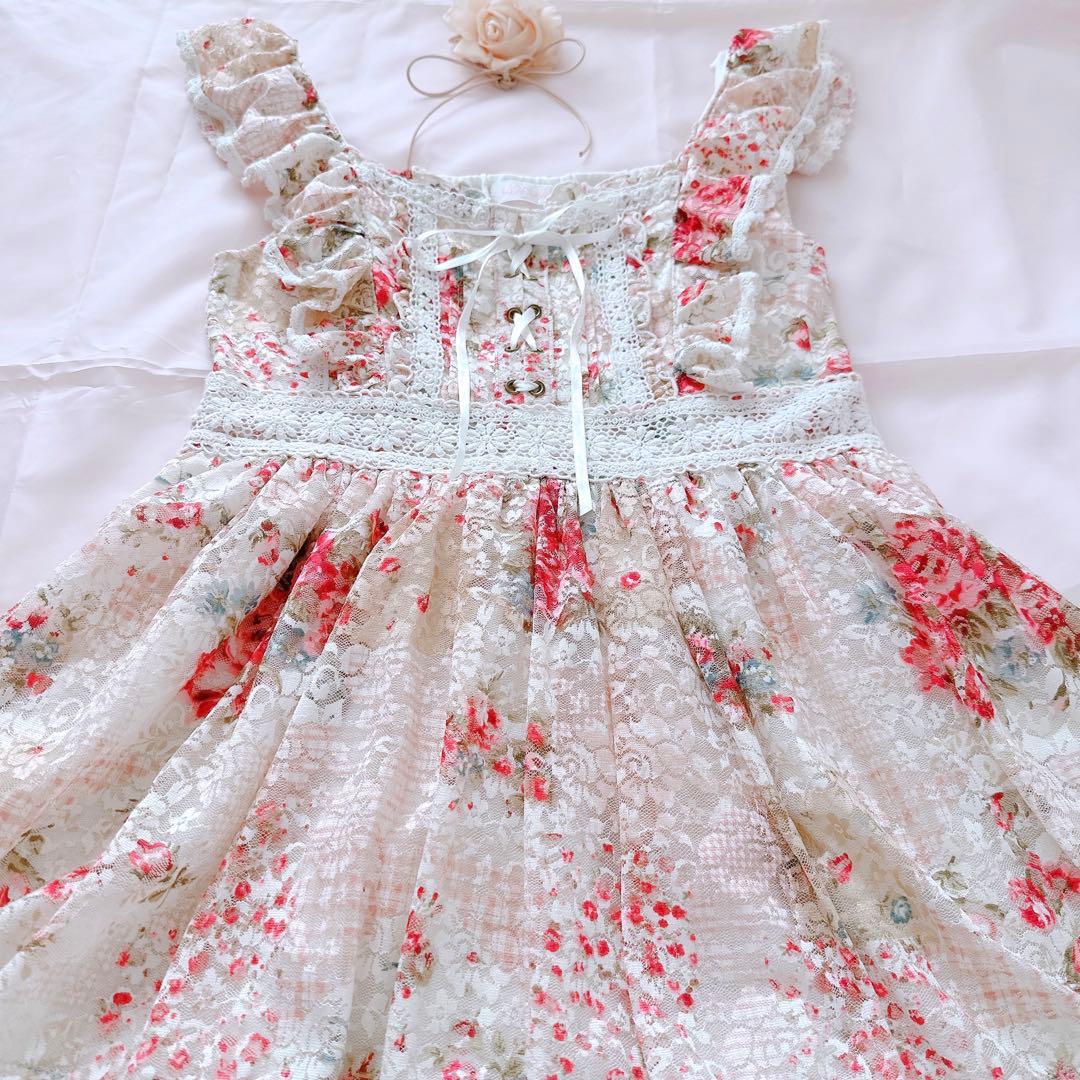 LIZLISA✨姫カジ 姫ギャル 平成 当時物 y2k レース 花柄 ワンピース