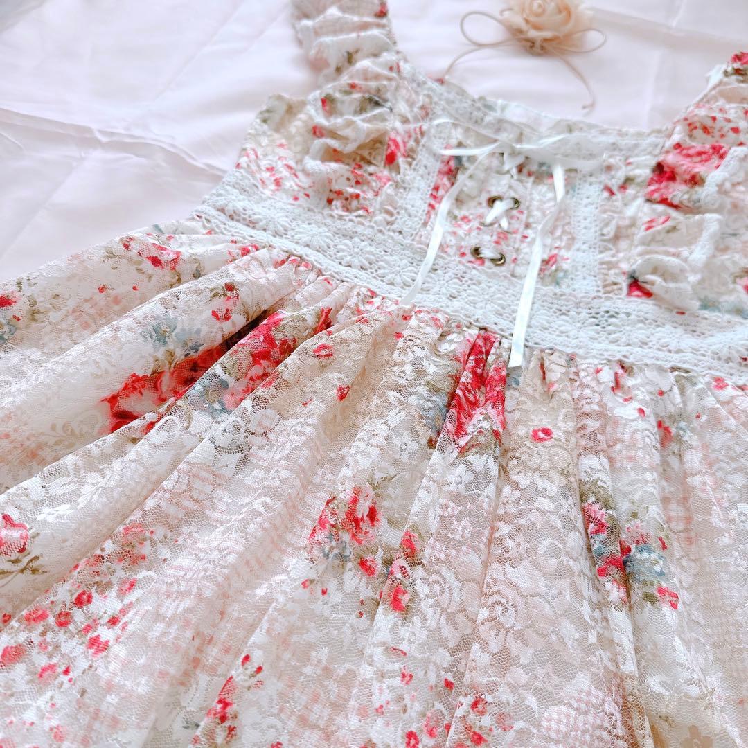 LIZLISA✨姫カジ 姫ギャル 平成 当時物 y2k レース 花柄 ワンピース