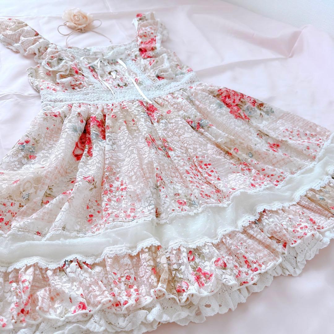 LIZLISA✨姫カジ 姫ギャル 平成 当時物 y2k レース 花柄 ワンピース