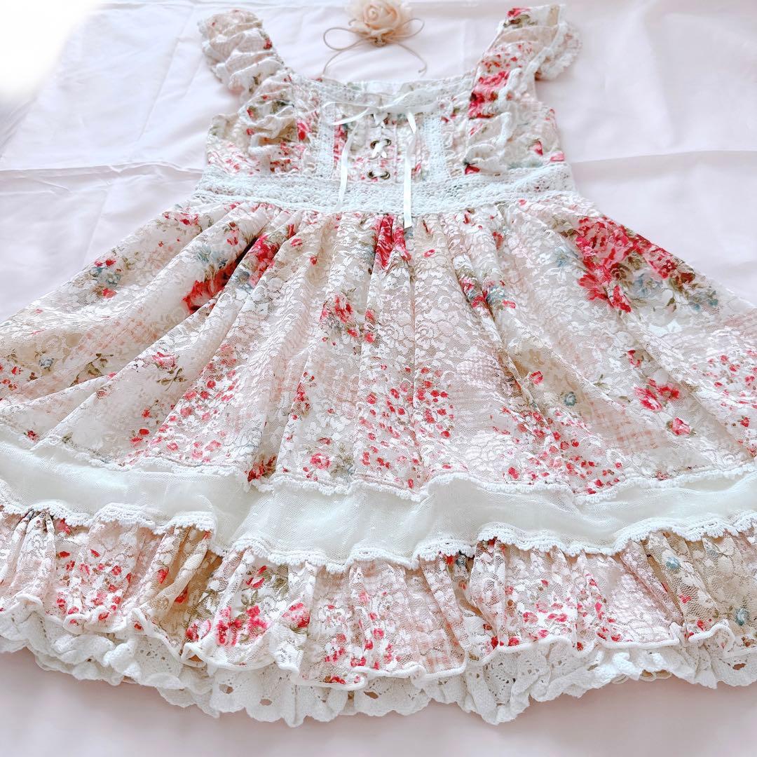 LIZLISA✨姫カジ 姫ギャル 平成 当時物 y2k レース 花柄 ワンピース