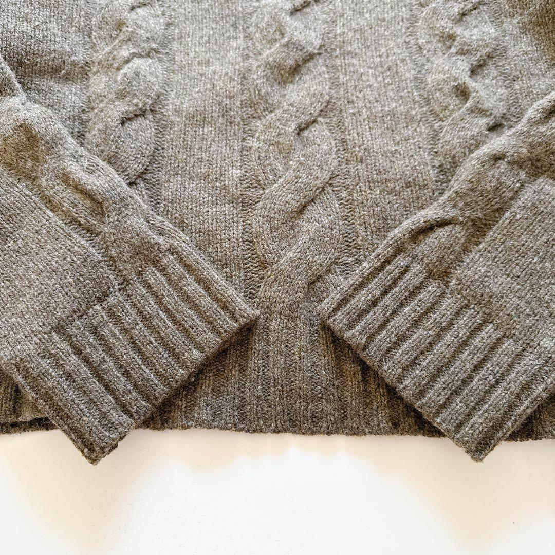 希少✨️RRL アランニット ラムウール Vネック ケーブル グレー XL