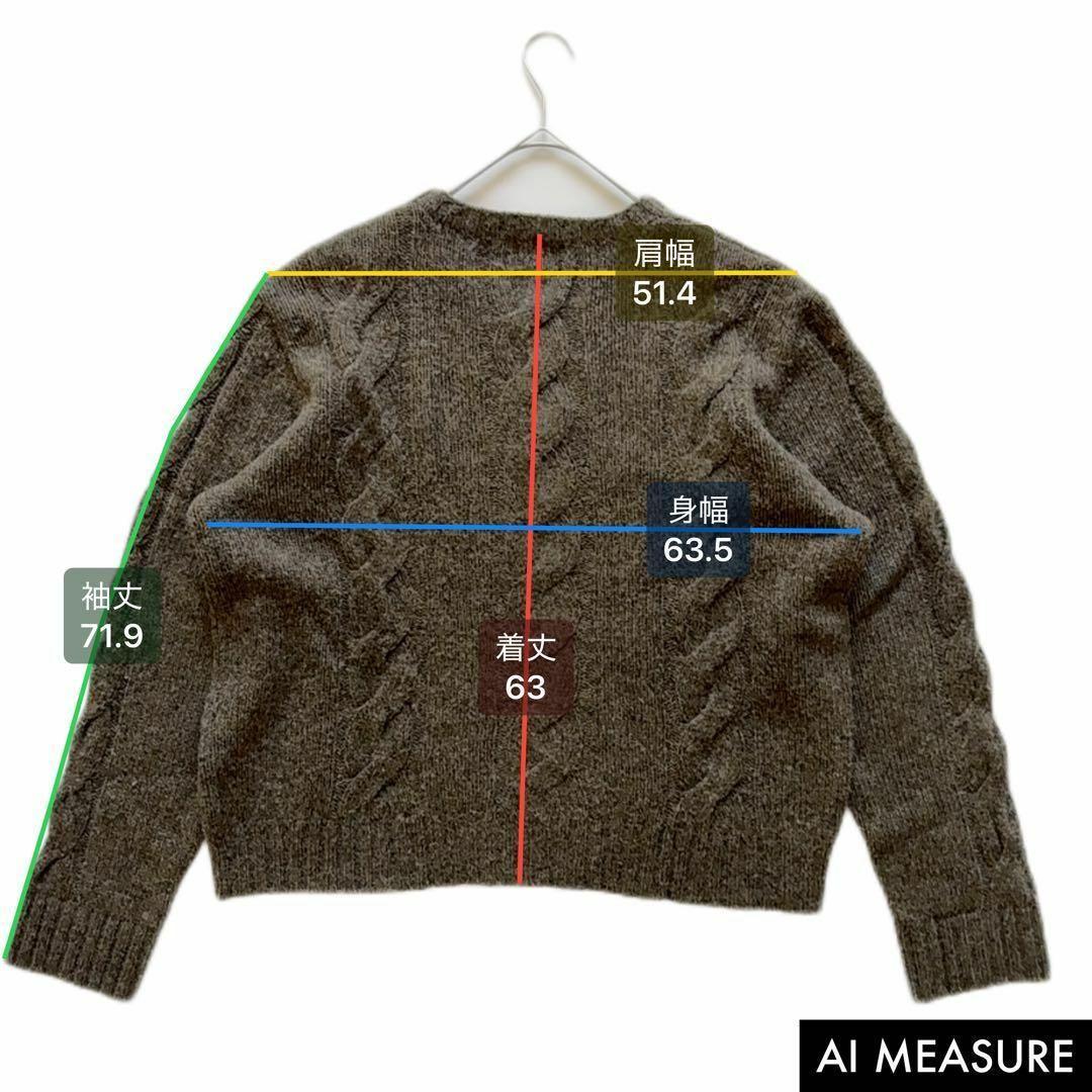 希少✨️RRL アランニット ラムウール Vネック ケーブル グレー XL