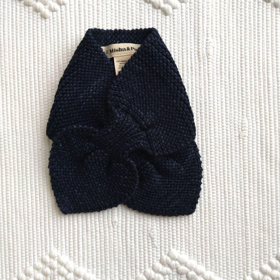 ♡ misha＆puff ネイビー系カラー マフラー ♡