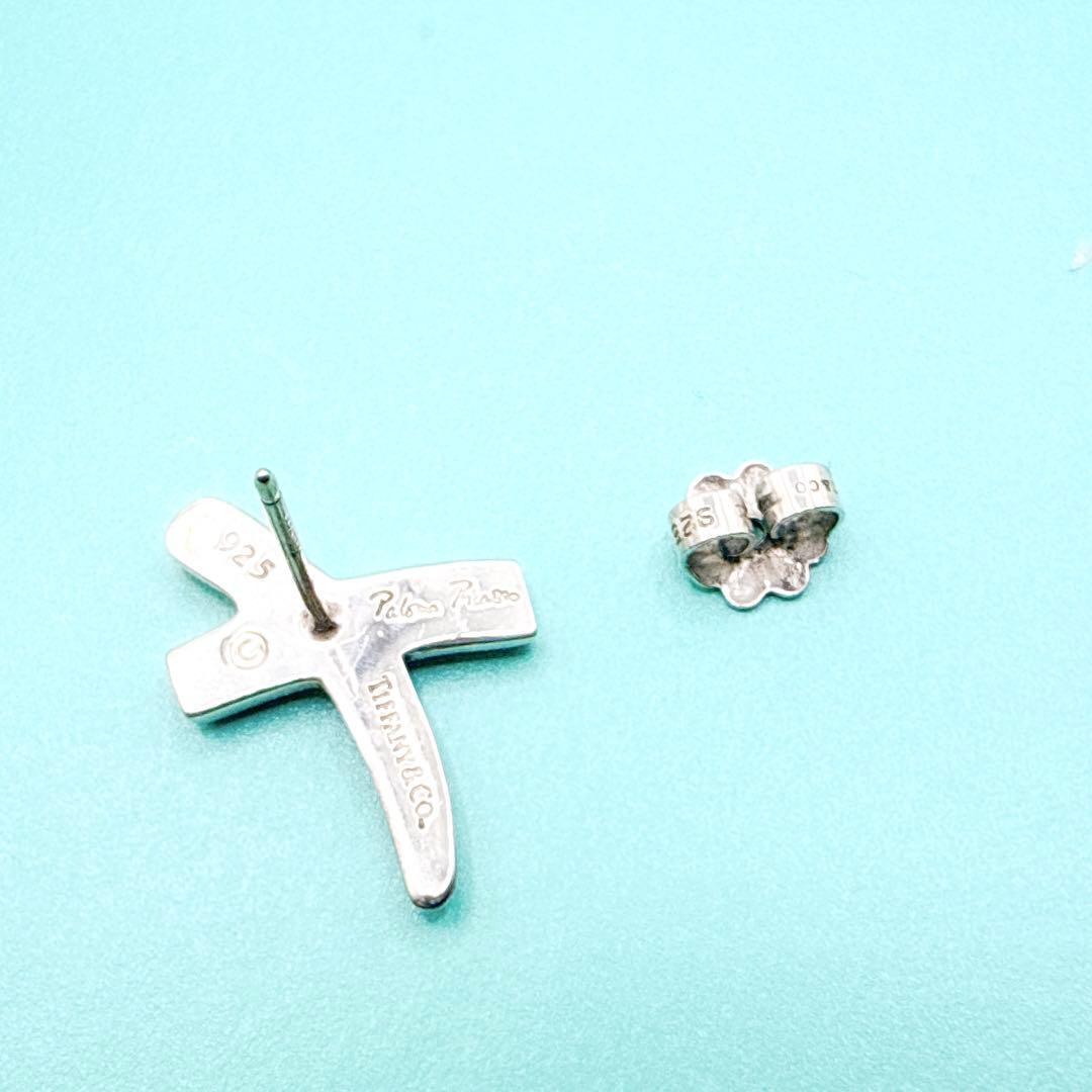 2387-2 人気✨Tiffany　キス　クロス　ピアス SV925
