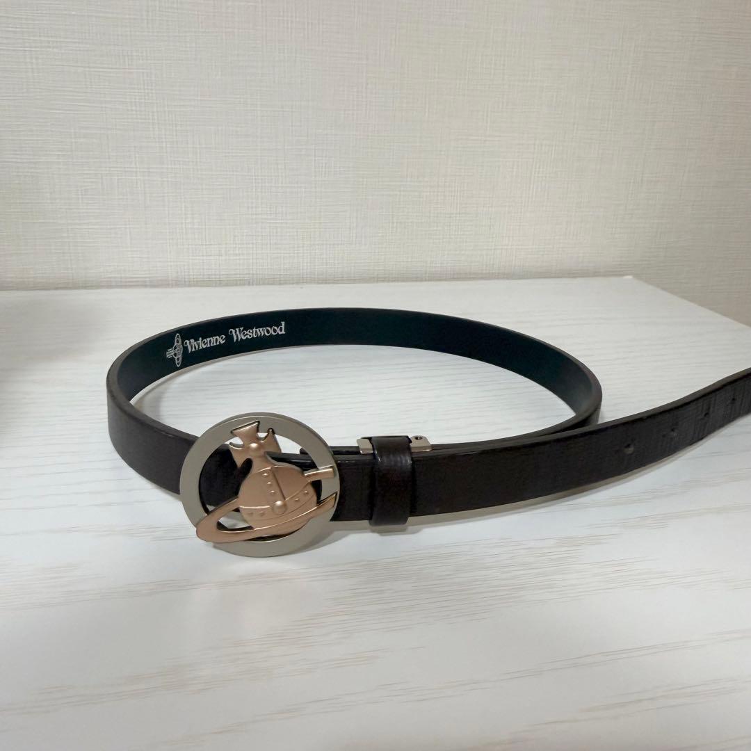 の*ち様 ヴィヴィアンウエストウッド　ベルト　オーブ金具　ブラウン