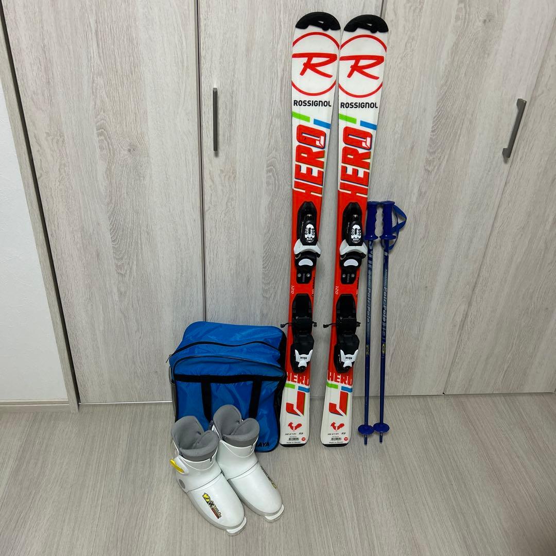 【ホッペッタ様】ROSSIGNOL HERO スキーセット　ジュニア120