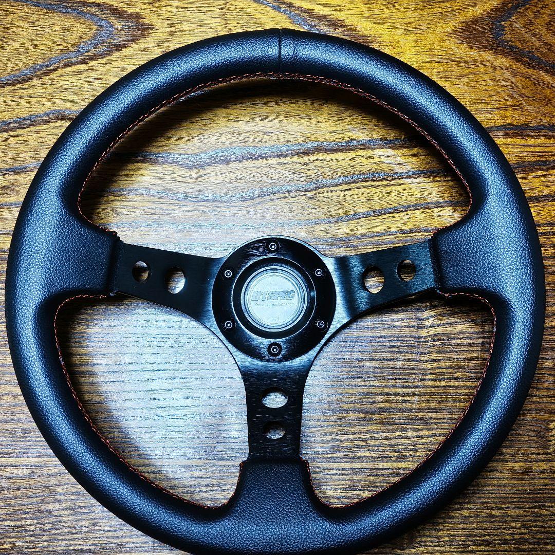 【美品】D1 SPEC DEEP70 33パイ レッドステッチ ステアリング