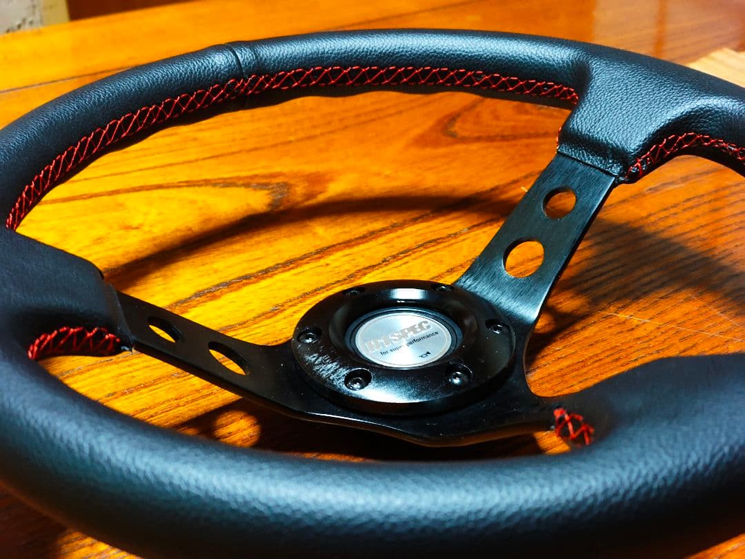 【美品】D1 SPEC DEEP70 33パイ レッドステッチ ステアリング