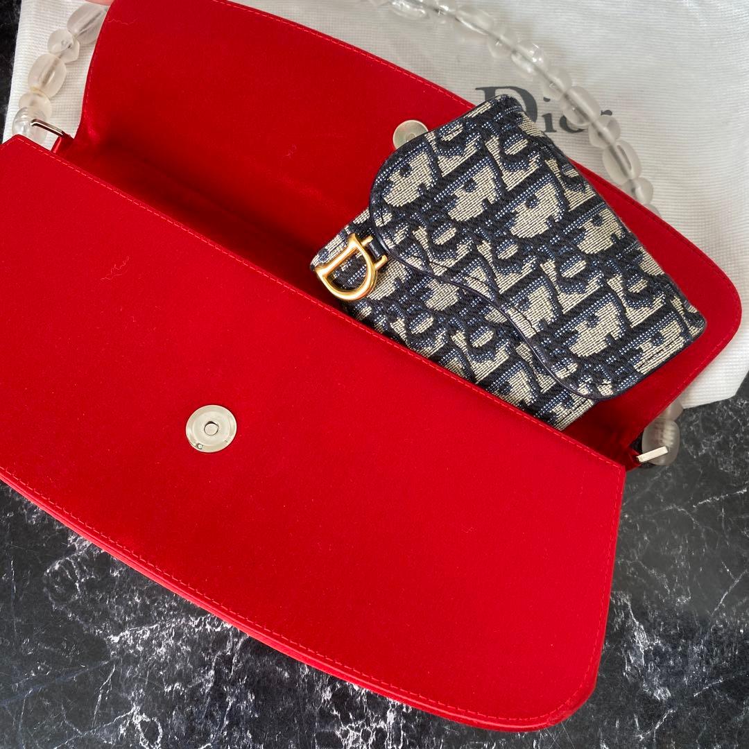 クリスチャンディオール ヴィンテージ ハンドバッグ レア 赤 ビーズ