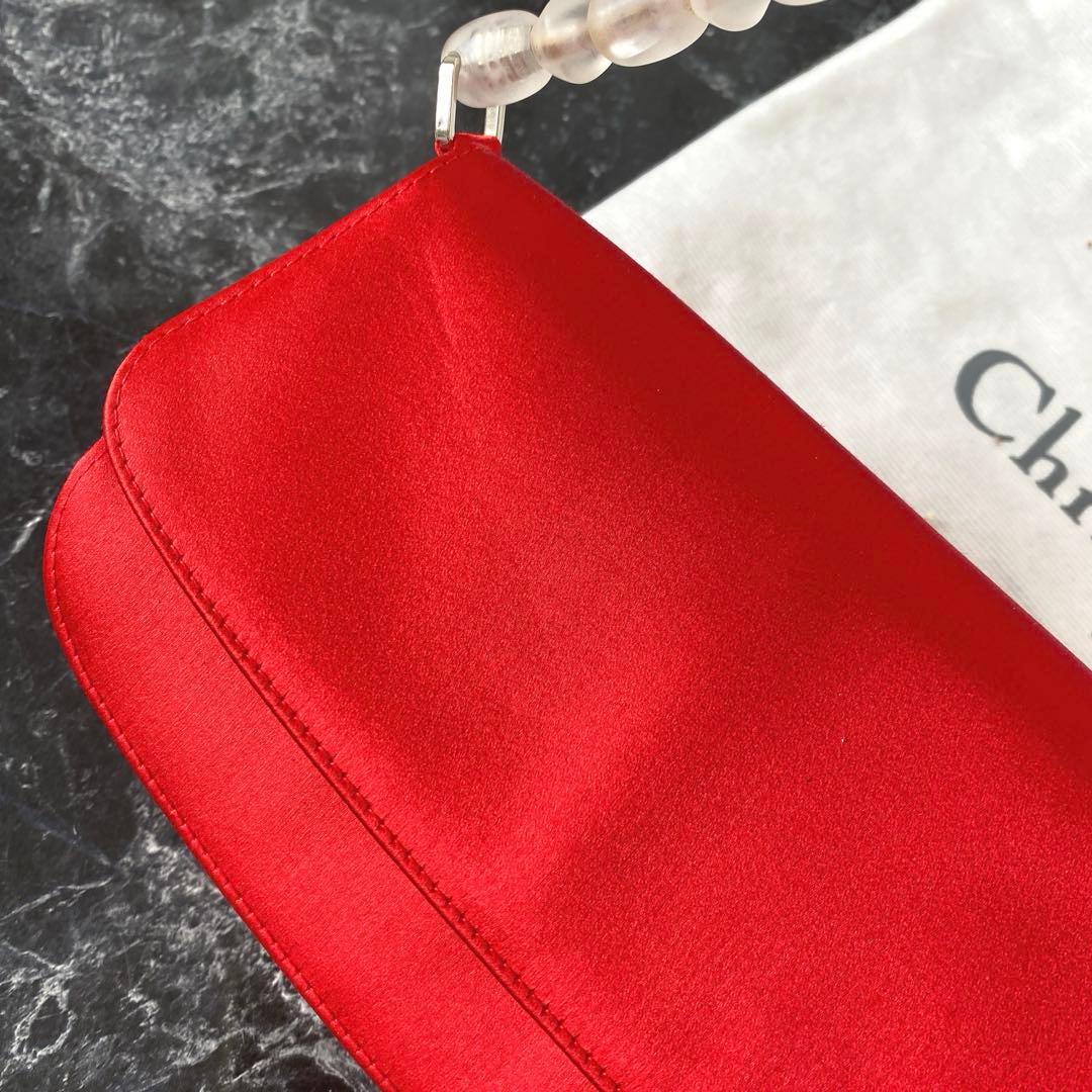 クリスチャンディオール ヴィンテージ ハンドバッグ レア 赤 ビーズ