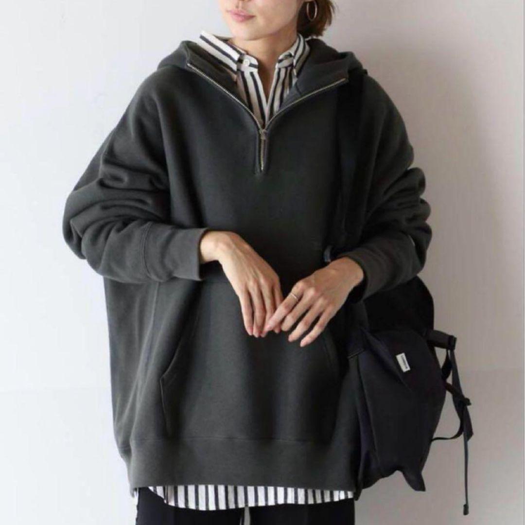 FRAMeWORK 別注リバースウィーブ　ハーフジップパーカーCHAMPION
