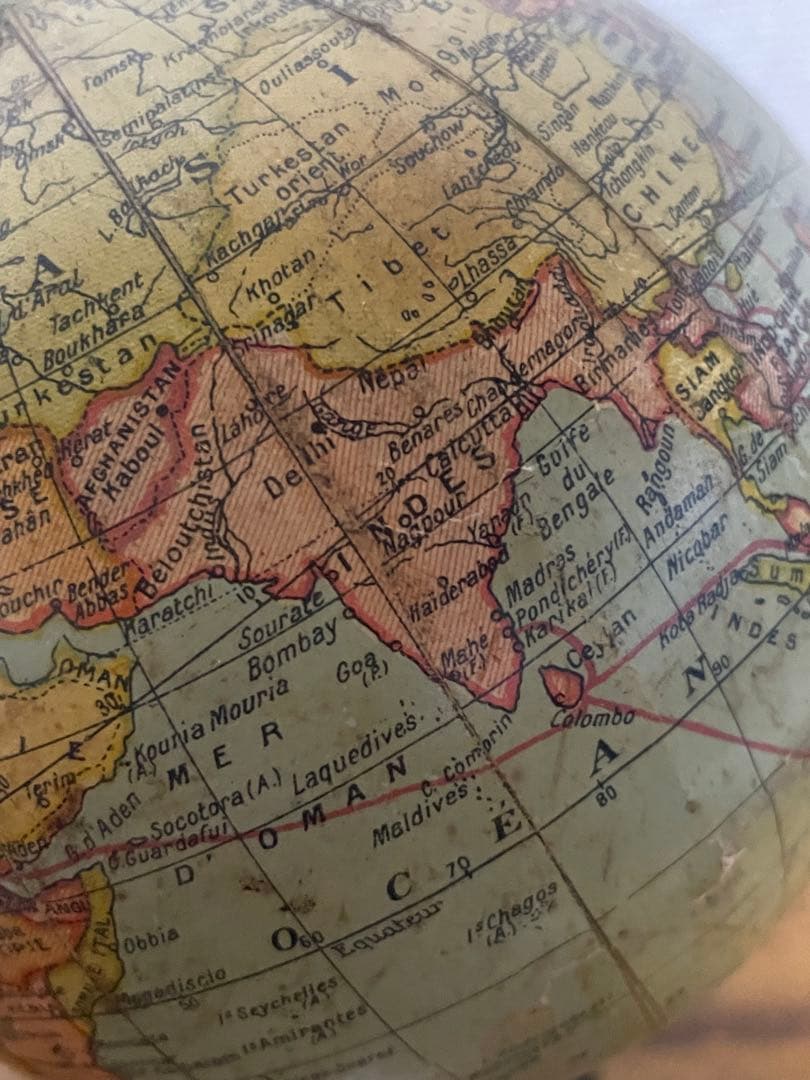 アンティーク地球儀フランス製1930〜40年代ヴィンテージ